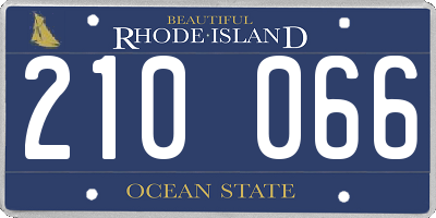 RI license plate 210066