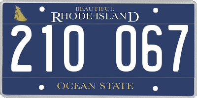 RI license plate 210067