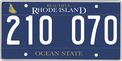 RI license plate 210070