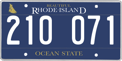 RI license plate 210071