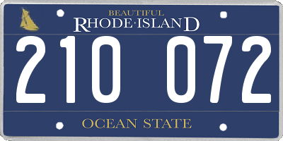 RI license plate 210072