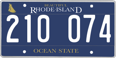 RI license plate 210074