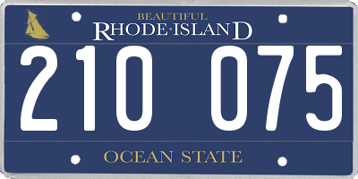 RI license plate 210075