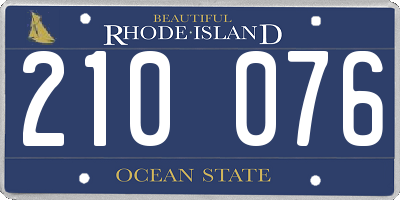 RI license plate 210076