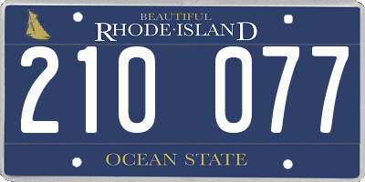 RI license plate 210077