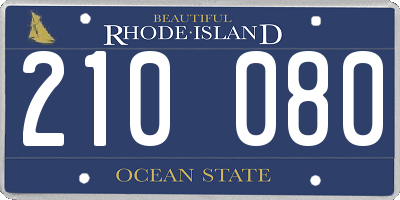 RI license plate 210080