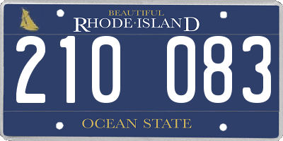 RI license plate 210083