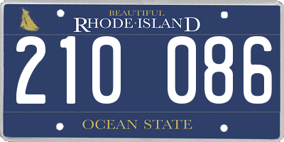 RI license plate 210086
