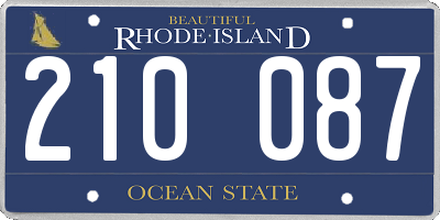 RI license plate 210087