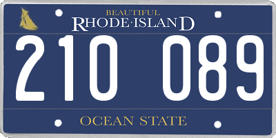RI license plate 210089