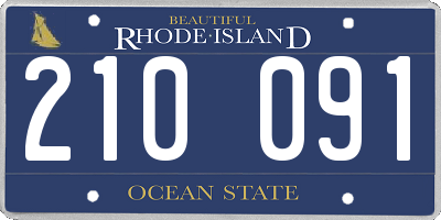 RI license plate 210091