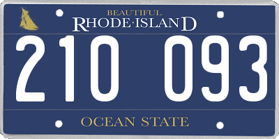 RI license plate 210093