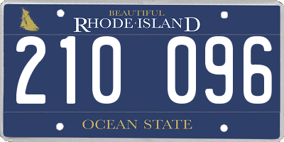 RI license plate 210096