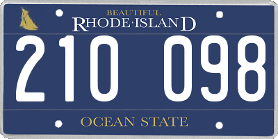 RI license plate 210098