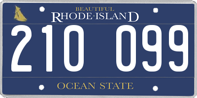 RI license plate 210099