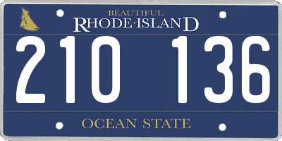 RI license plate 210136