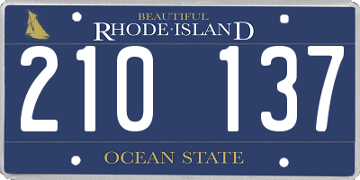 RI license plate 210137