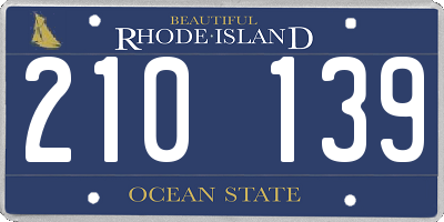 RI license plate 210139