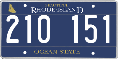 RI license plate 210151