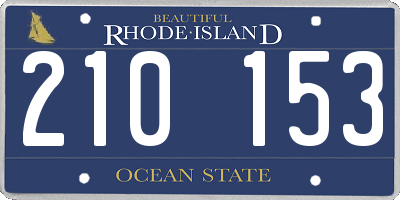 RI license plate 210153