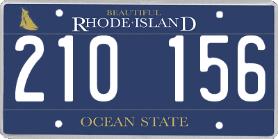 RI license plate 210156