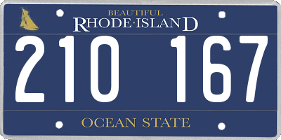 RI license plate 210167
