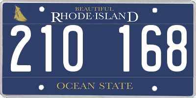 RI license plate 210168