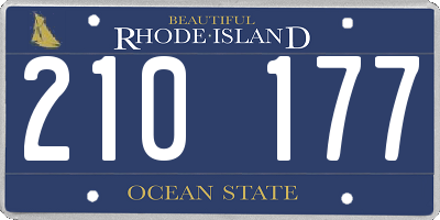 RI license plate 210177