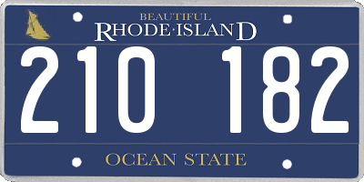 RI license plate 210182