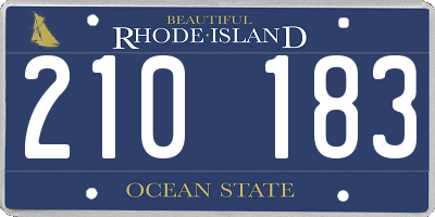 RI license plate 210183