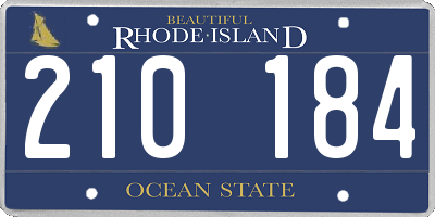 RI license plate 210184