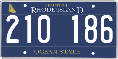 RI license plate 210186