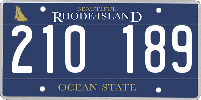 RI license plate 210189