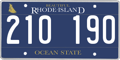 RI license plate 210190