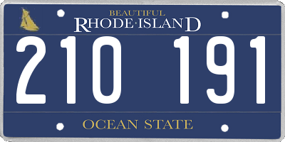 RI license plate 210191