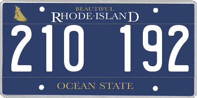 RI license plate 210192