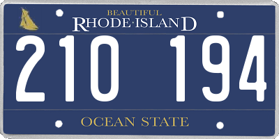 RI license plate 210194