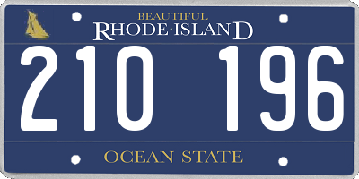 RI license plate 210196