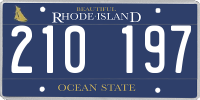 RI license plate 210197