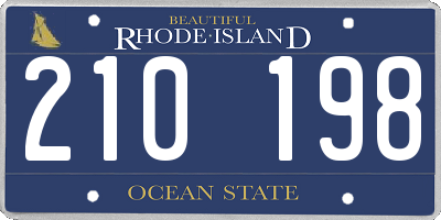 RI license plate 210198