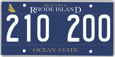 RI license plate 210200