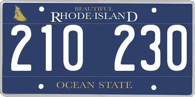RI license plate 210230