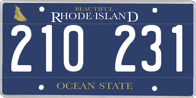 RI license plate 210231