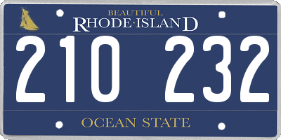 RI license plate 210232