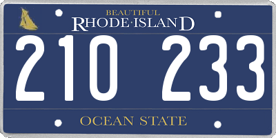 RI license plate 210233