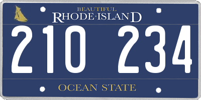 RI license plate 210234