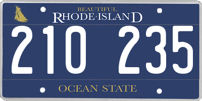 RI license plate 210235