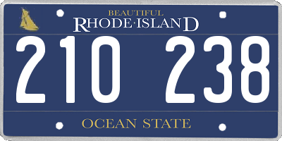 RI license plate 210238