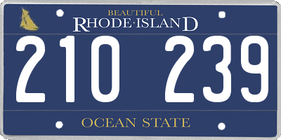 RI license plate 210239