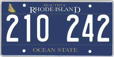 RI license plate 210242